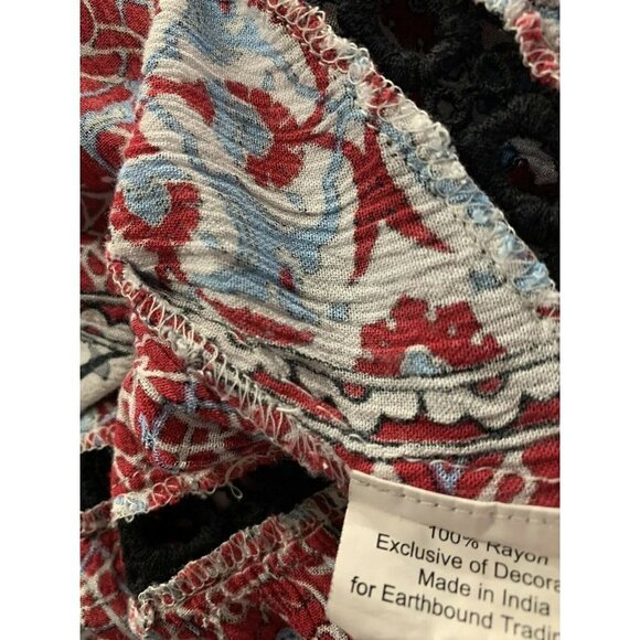 Earthbound Trading Womens S Floral Blouse Strappy - Picture 9 of 9